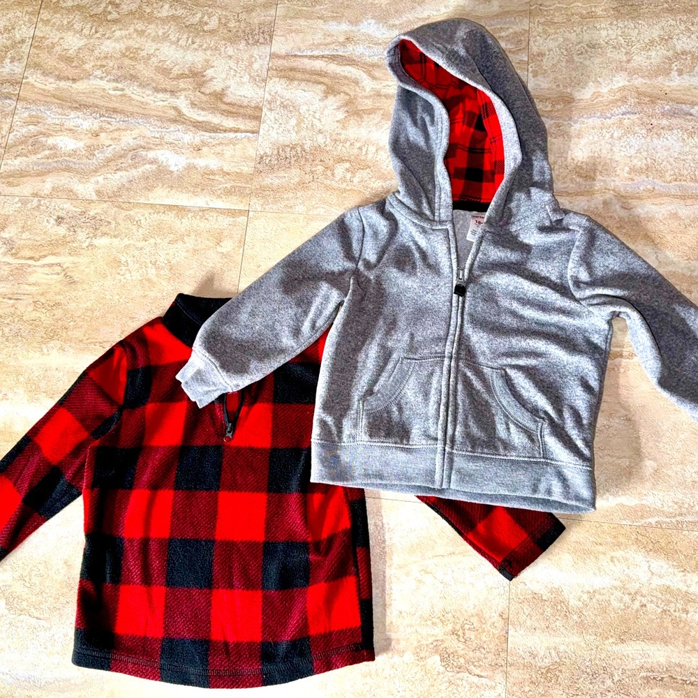 18 month buffalo plaid fleece sweater/sweatshirt